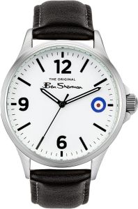 Ben Sherman Mens Watch with White Dial and Black Leather Strap BS058B