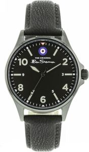 Ben Sherman Mens Watch with Black Dial and Black Leather Strap BS068B