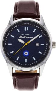 Ben Sherman Mens Watch with Blue Dial and Brown Strap BS084UBR