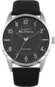 Ben Sherman Mens Watch with Black Dial and Black Leather Strap BS203