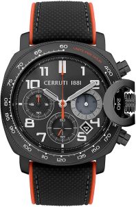 Cerruti 1881 Positano Mens Watch with Black and Orange Silicone Strap CIWGO2206805
