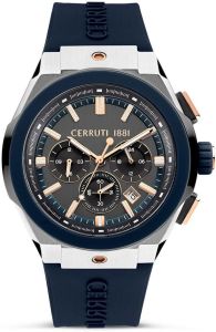 Cerruti 1881 Mens Watch with Grey Dial and Blue Silicone Strap CIWGQ0006801 