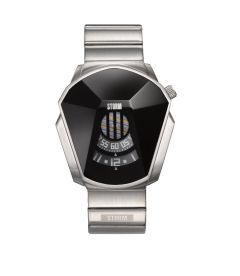Mens Storm Darth Watch with Black Dial and Silver Strap 47001/BK