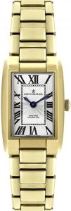 Dreyfuss Ladies Watch with Silver Dial and Gold Stainless Steel Strap DLB00053/01