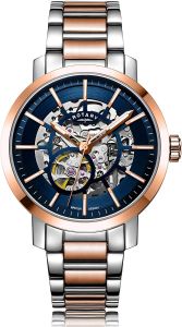 Rotary Mens Greenwich G2 Automatic Watch with Blue Skeletal Dial and Two Tone Rose Watch GB05352/05