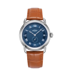 Rotary Vintage Mens Watch with Tan Leather Strap and Blue Dial GS02424/05