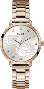Guess Ladies Watch with Silver Dial and Rose Gold Bracelet GW0242L3