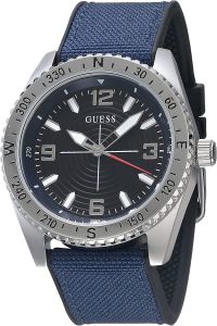 Guess North Mens Watch with Black Dial and Blue Strap GW0328G1