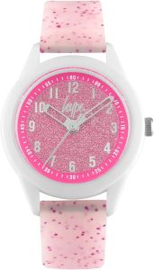 Hype Girls Watch with Pink Sparkle Dial and Silicone Strap HYK002W 