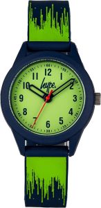 Hype Kids Watch with Green Dial and Blue Silicone Strap HYK019N