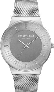 Kenneth Cole Mens Watch with Silver Dial and Silver Milanese Strap KC50800002