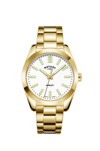 Rotary Henley Ladies Watch with White Dial and Gold Plated Stainless Steel Bracelet LB05283/29