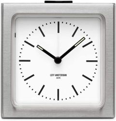 Leff amsterdam Steel/White Block Alarm Clock LT90001*REFURBISHED*