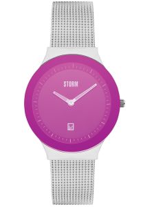 Ladies Storm Mini Sotec Watch with Purple Dial and Silver Milanese Strap 47383/P