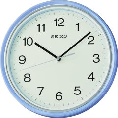 Seiko Clocks Wall Clock with Light Blue Case QHA008L