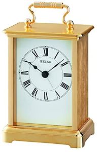 Seiko Clocks Gold Carriage Clock QHE093G **Damaged Packaging**