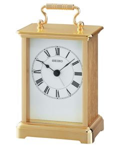 Seiko Clocks Gold Carriage Clock QHE093G