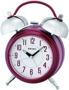 Seiko Red Alarm Clock  with Creeping Second Hand QHK051R