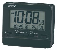 Seiko Clocks Black Digital Alarm Clock QHL086K