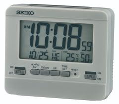 Seiko Clocks Silver Digital Alarm Clock QHL086N