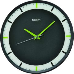 Seiko Clock with Black Dial and Black Plastic Case QXA769K