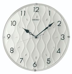 Seiko White Wall Clock with White Dial and Case QXA794W