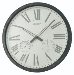 Seiko Clocks Wall Clock with Thermometer and Hygrometer QXA797K