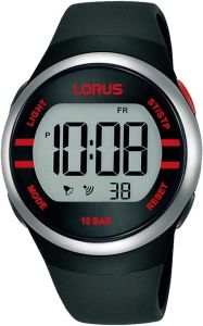 Lorus Mens Digital Watch with Black Silicone Strap R2335NX9