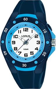 Lorus Unisex Kids Watch with White Dial and Blue Silicone Strap R2371NX9