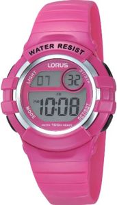 Lorus Girl's Digital Watch with Pink PU Strap R2387HX9