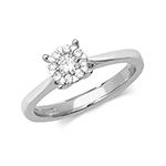 9ct White Gold Diamond Engagement Ring  CT RD128W