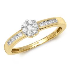 18ct Yellow Gold Diamond Engagement Ring  CT RDQ166