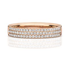 18ct Rose Gold Diamond Wedding Band Ring 0.34 CT RDQ730R