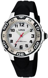 Lorus Unisex Watch with White Dial and Black Strap RG237GX9