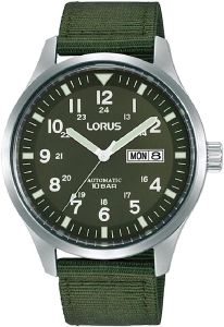 Lorus Men Automatic Watch with Green Dial and Green Nylon Strap RL413BX9