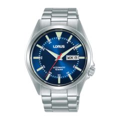 Lorus Mens Automatic Watch with Blue Dial and Silver Bracelet RL419BX9