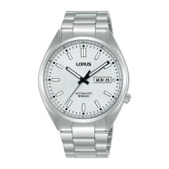 Lorus Men's Automatic Watch with White Dial and Silver Bracelet RL497AX9