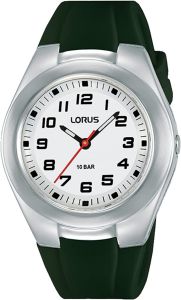 Lorus Unisex Kids Watch with White Dial and Green Silicone Strap RRX85GX9
