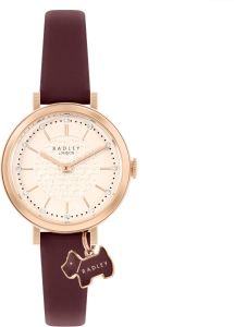 RADLEY Ladies Watch with Rose Gold Dial and Red Leather Strap RY21504