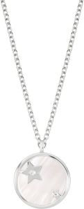RADLEY Ladies Sterling Silver White MOP Diamond Disc Necklace RYJ2355