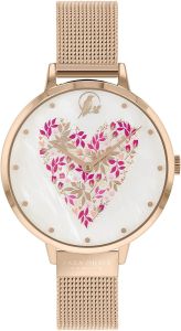 Sara Miller Ladies Watch with Mother of Pearl Dial and Rose Gold Milanese Strap SA4076