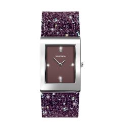 Sekonda Rocks Ladies Watch with Purple Crystal Set Leather Strap 2857