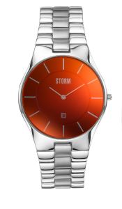 Storm Mens Slim -X XL Watch with Silver Bracelet and Red Dial 47159/R