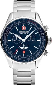 Swiss Military Mens Chronograph Watch with Silver Strap SMWGI0000304
