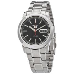Seiko Mens Automatic Watch with Black Dial and Stainless Steel Strap SNKE53K1
