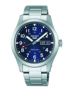 Seiko 5 Sports Gents Automatic Watch with Blue Dial and Stainless Steel Bracelet SRPG29K1