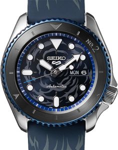 Seiko 5 Sports One Piece ‘Sabo’ Automatic Watch with Blue Dial and Blue Silicone Strap SRPH71K1