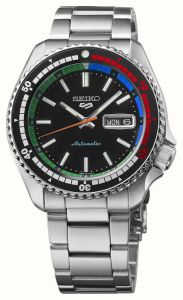 Seiko 5 Sports New Regatta Timer Special Edition Retro Colour Automatic Black Dial Watch SRPK13K1
