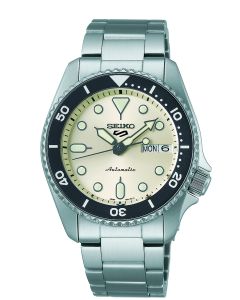 Seiko 5 Sports SKX ‘Midi’ Automatic Watch with Mono Dial and Silver Bracelet SRPK31K1