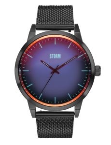 Mens STORM Styro Slate Blue Watch with Blue Dial and Black Milanese Strap 47487/SL/B